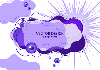 Creative fluid style, dynamic shapes on a white background, sun, rays, pupil of the eye. Poster, poster, flyer.