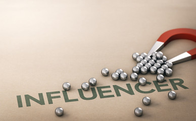 Customer Attraction, Brand Influencer Marketing Concept