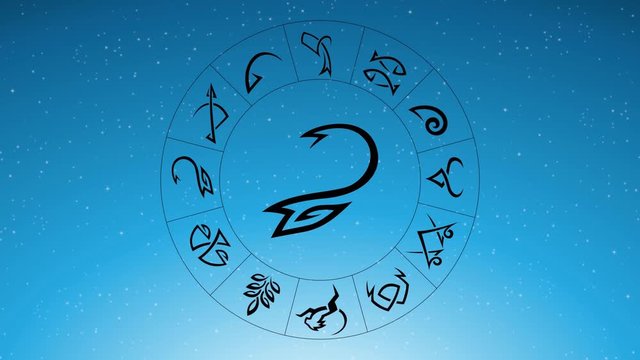 Animation of Minimalist Black Scorpio Zodiac Sign