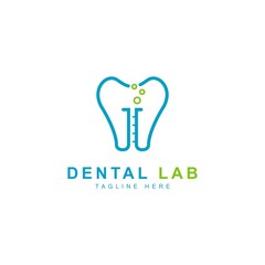 dental logo design vector template.dental with lab symbol