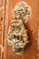 street with traditional balconies and old buildings in historical city Valletta Malta
