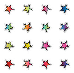 Colorful stars doodle