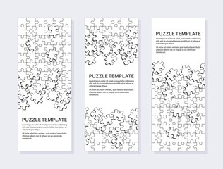 Jigsaw puzzle background with many white pieces. Abstract mosaic template