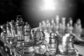 The concept of business competition: Close-up piece of glass rises