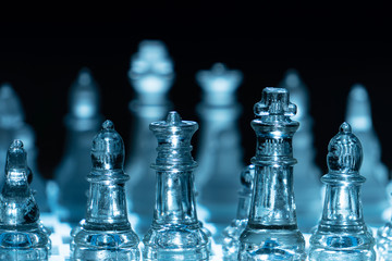 The concept of business competition: Close-up piece of glass rises