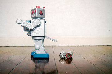 retro robot has a power failure