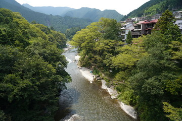 Tama river in Summer in Okutama  Tokyo