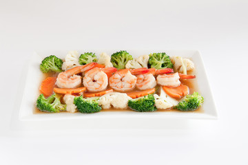 Fried vegetables shrimp