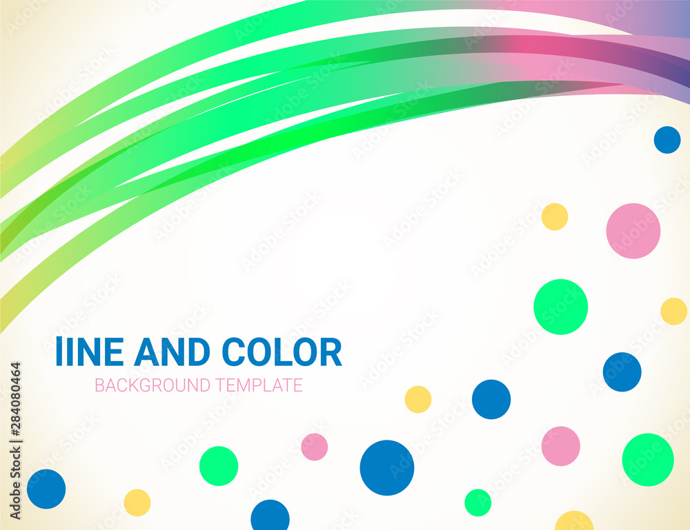 Poster vector abstract wavy lines and dots background