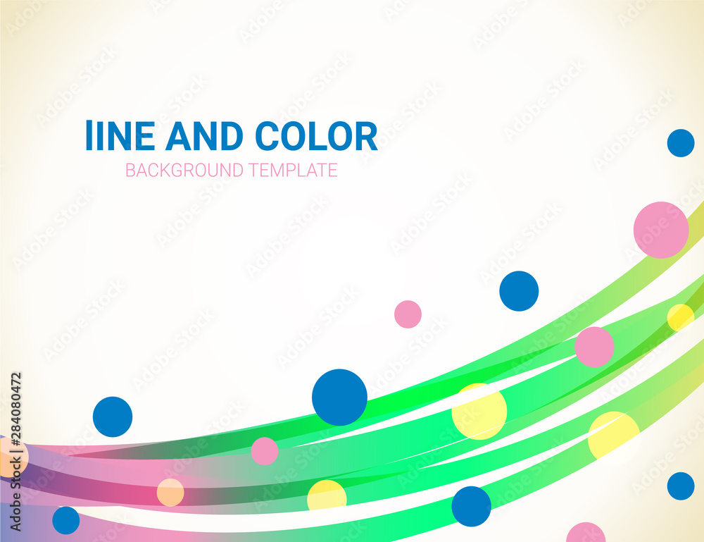 Poster vector abstract wavy lines and dots background