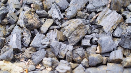 Abstract background, Selective focus of coal as a background, where coal is stored for selling,...