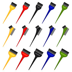 Colorful cartoon hair dye brush set