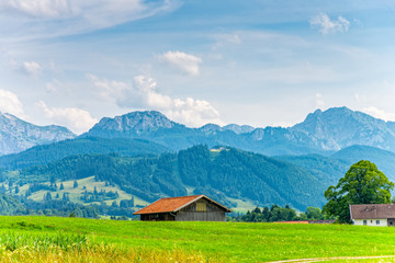 Fototapeta na wymiar The Alps in the Allgäu in the south of Germany in Bavaria
