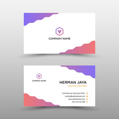 Orange and purple Creative  Double-sided Business Card Template. Flat Design Vector Illustration. Stationery Design vector