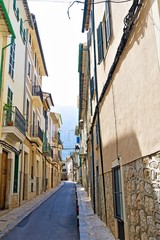 Fototapeta premium Narrow Soller streets, Majorca, Spain, Europe