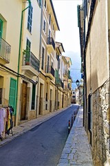 Fototapeta premium Narrow Soller streets, Majorca, Spain, Europe