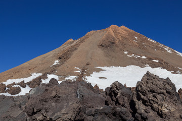 View of Mount Teide and it's surrounding lava fields