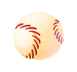 Stylized baseball ball isolated on white backdrop