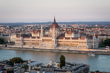 Fototapeta na wymiar Hungarian Parliament Building at sunset in Budapest, Hungary.
