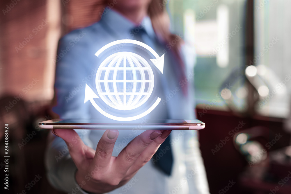Poster global network connection. world technology map point and line composition concept of global busines