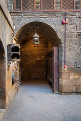 Entrance to courtyard of Gayer Anderson historic house, adjacent to Mosque of Ahmad ibn Tulun, Cairo, Egypt