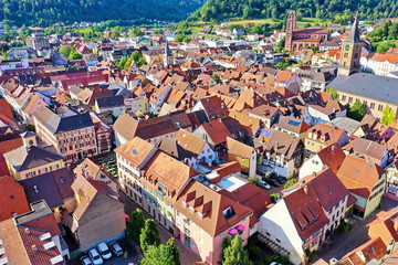 Eberbach am Neckar von oben - obrazy, fototapety, plakaty