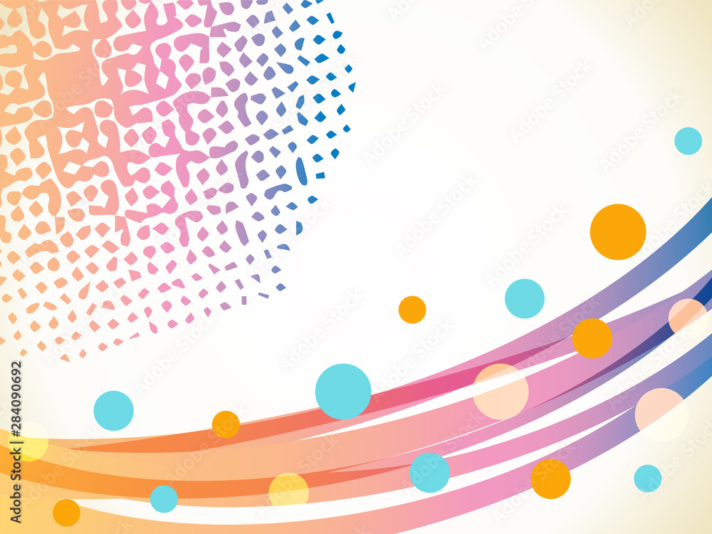 Poster abstract design wavy lines and dots background