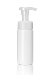 Blank packaging cosmetic plastic bottle isolated with clipping path.