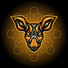robotic head deer mascot. deer gaming mascot logo. deer esports logo design