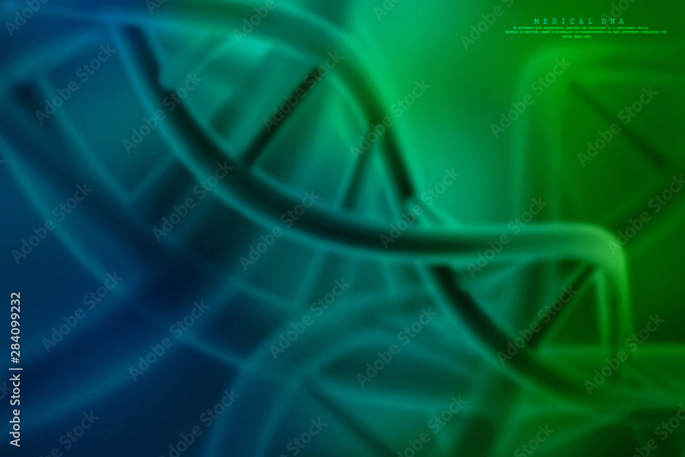 Poster 3d render of dna structure, abstract background