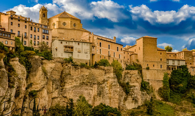 Cliff Houses of Cuenca, Spain, overlooking Heucar Gorge