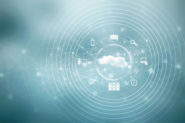 Obraz premium 2d rendering technology Cloud computing