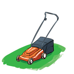 lawnmower isolated on white background