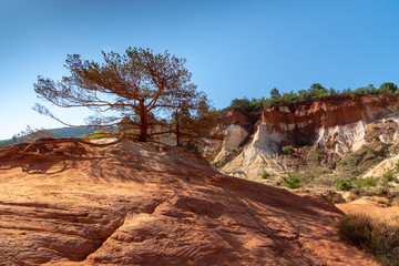 landscape of Rustrel ochre mountain in colorado french