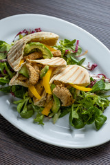 pita bread with chicken and salat