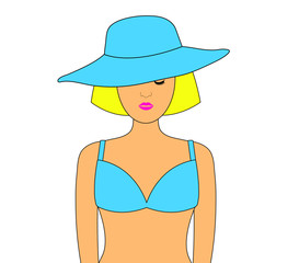 silhouette of sexy girl in swimsuits. Bikini woman silhouette