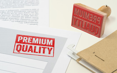 A red stamp on a document - Premium Quality