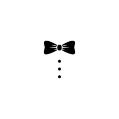 Gentleman icon isolated on white background. bow tie with buttons of dress coat.