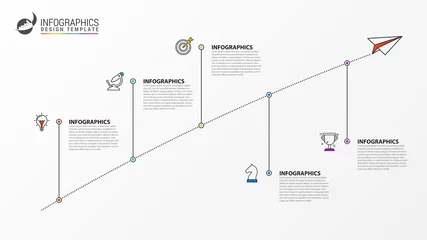 Foto op Plexiglas Infographic design template. Creative concept with 5 steps © kuliperko