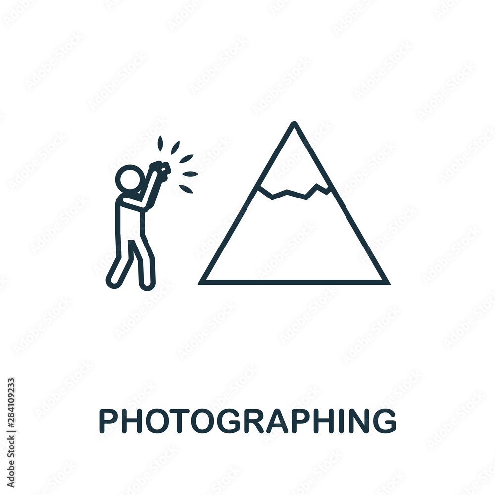 Aufkleber photographing outline icon. thin line concept element from tourism icons collection. creative photog