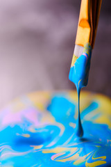 paint brush with drops oil painting workshop
