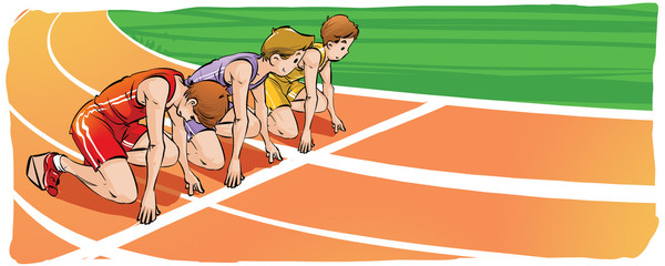 kids waiting for run