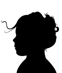 a girl head silhouette vector