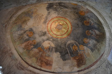 Murals in the Church of St. Nicholas of Myra. Santa Claus's tomb in turkish Demre.