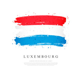Flag of Luxembourg. Brush strokes are drawn by hand.
