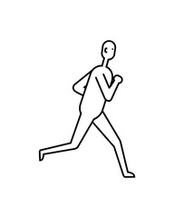 Running man flat icon isolated on white