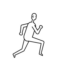 Running man flat icon isolated on white