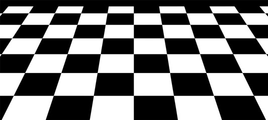 Optical illusion. Abstract 3d black and white background. Chess board.