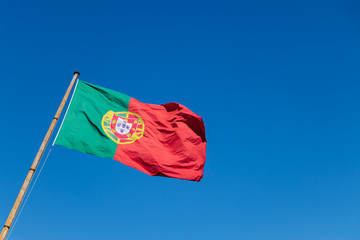 Portuguese flag blows in the wind
