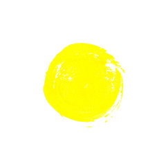 Gelber Kreis - Stempel oder gemalt mit einem Pinsel